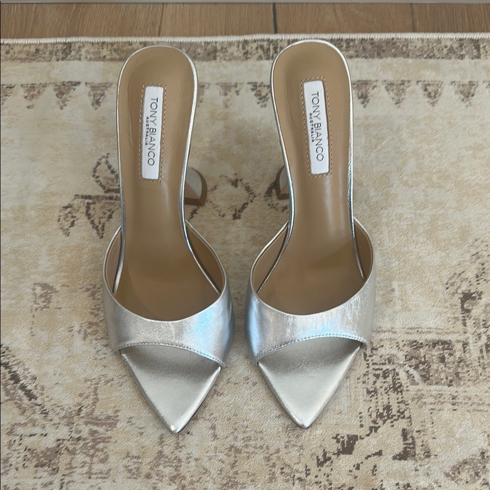Tony Bianco Marcel Metallic Silver Nappa Heels